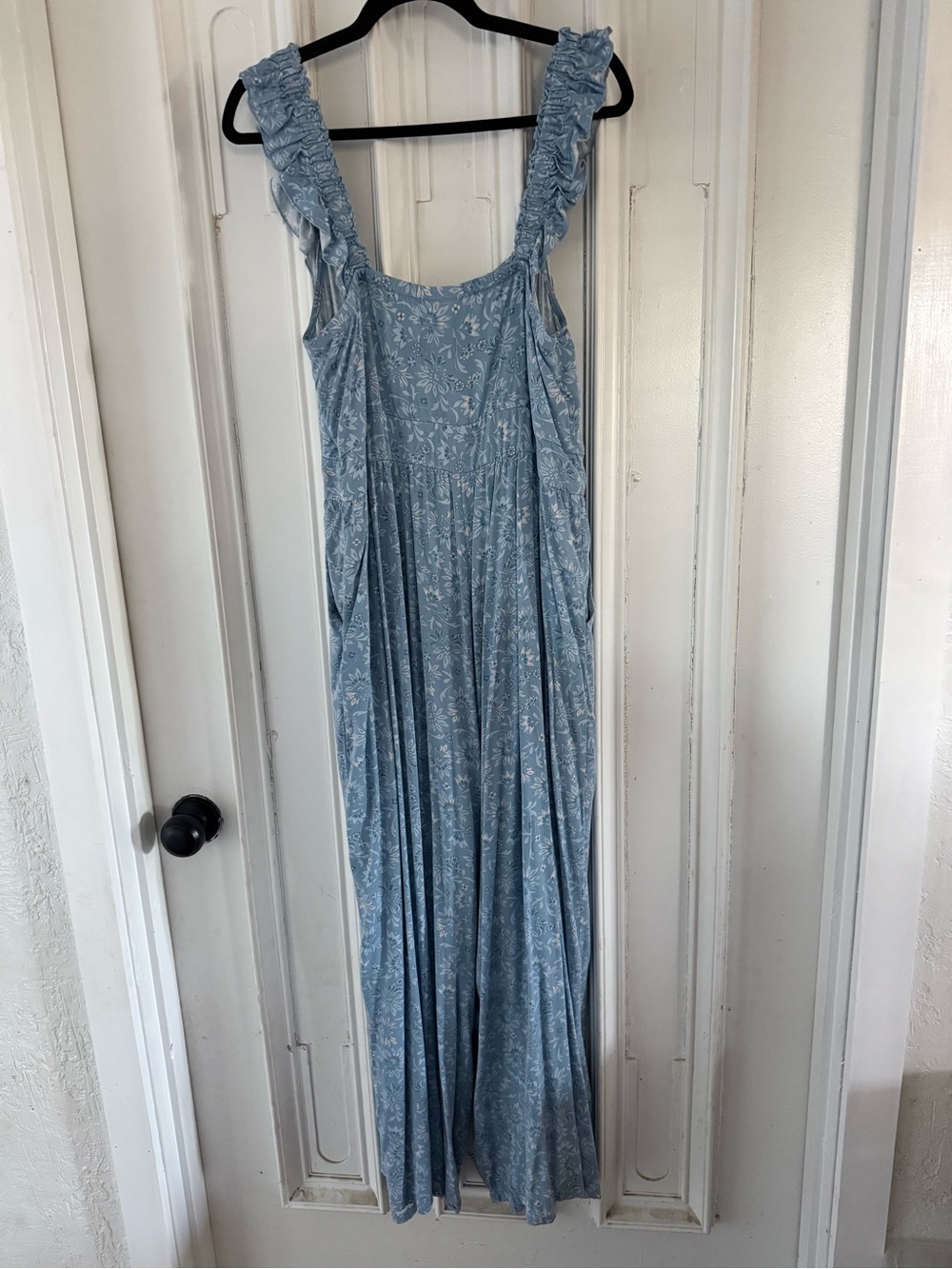 Torrid Ruffle Strap Jumpsuit Light Blue Floral Women's size 1X - Picture 3 of 8